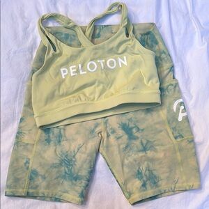 Peloton Yellow and Blue Athletic Shorts